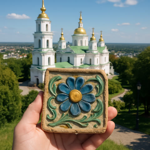 Уламок пічного кахлю часів Мазепи